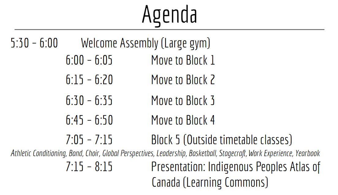Meet the Teacher Agenda