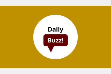 Daily Buzz in a white circle on a gold background