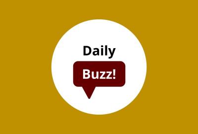 Daily Buzz in a white circle on a gold background